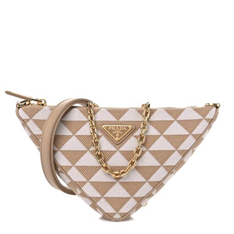 PRADA Jacquard Triangolo Symbole Embroidered Mini Triangle .